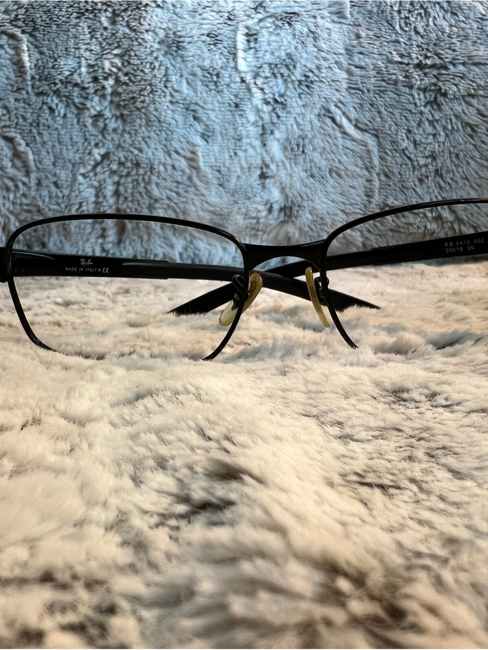 Ray-Ban Black Metal Frame Eyeglasses with Yellow Nose Pads
